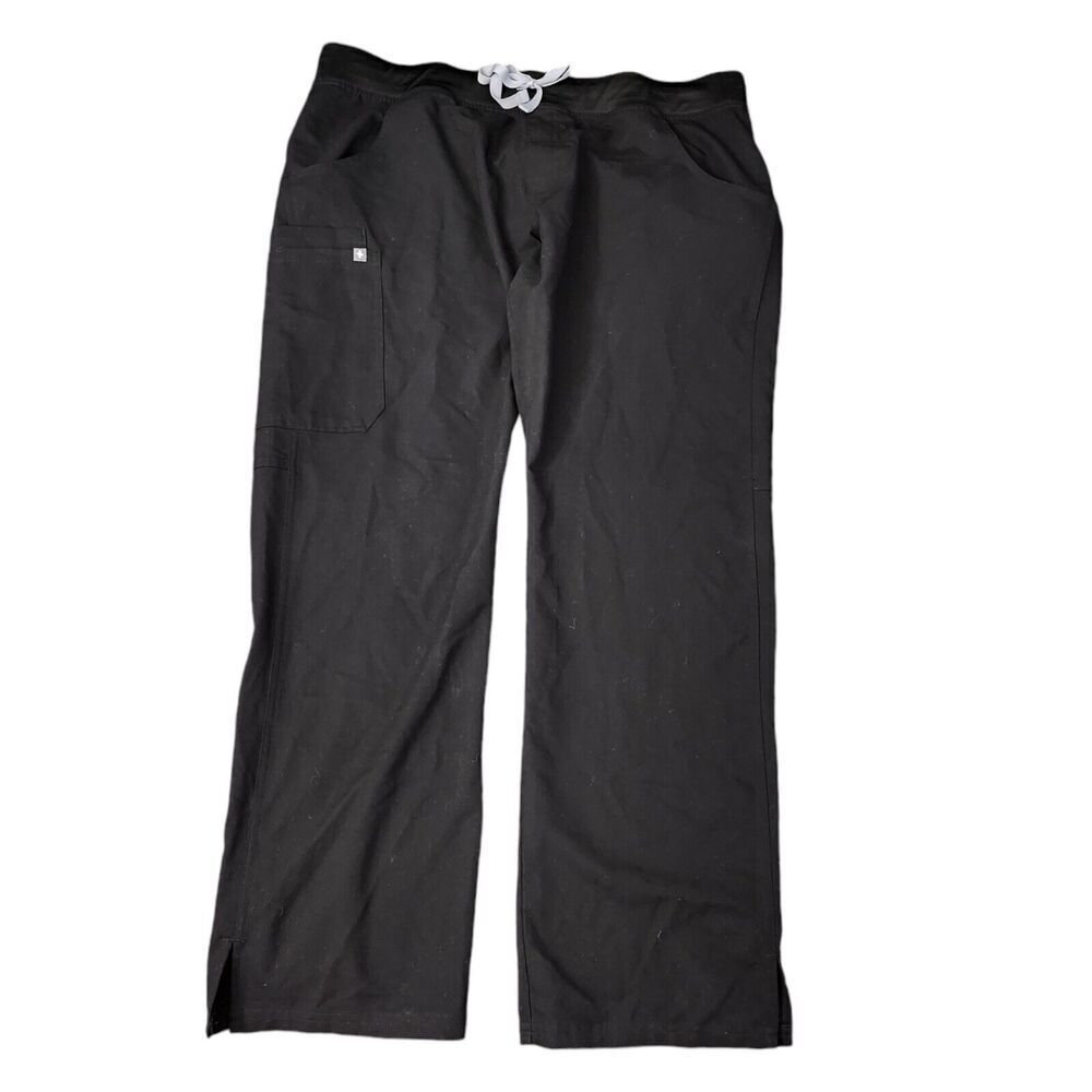 Figs Black Straight Leg Pants